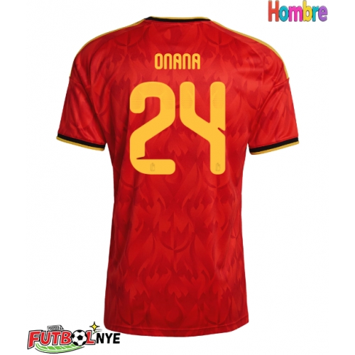 Camiseta Bélgica Amadou Onana #24 Primera Equipación Mundial 2026 manga corta